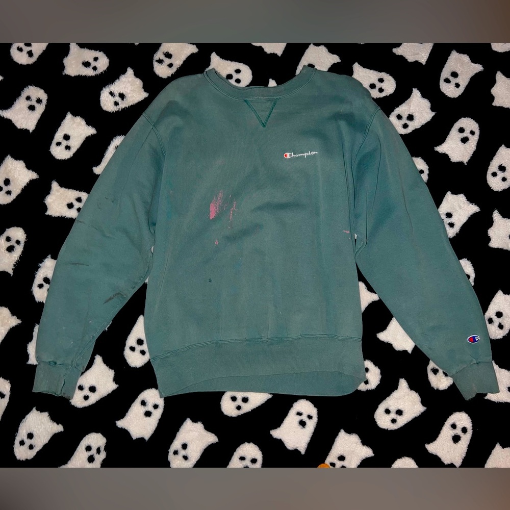 Champion Men's Crewneck Sweater in Teal